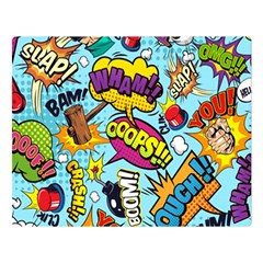 Comic Elements Colorful Seamless Pattern Two Sides Premium Plush Fleece Blanket (large) by Bedest