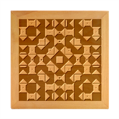 Symmetry Geometric Pattern Texture Wood Photo Frame Cube by Pakjumat