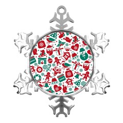 Background Vector Texture Christmas Winter Pattern Seamless Metal Small Snowflake Ornament by Pakjumat
