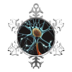 Organism Neon Science Metal Small Snowflake Ornament by Pakjumat