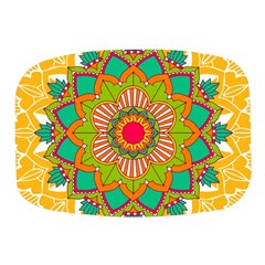 Mandala Patterns Yellow Mini Square Pill Box by Pakjumat