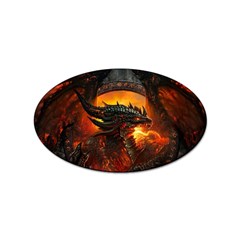 Dragon Fire Fantasy Art Sticker Oval (100 Pack) by Maspions