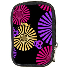 Seamless Halloween Day Of The Dead Compact Camera Leather Case by Hannah976