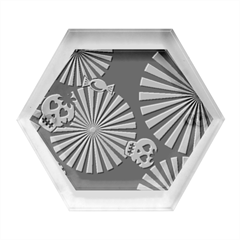 Seamless Halloween Day Of The Dead Hexagon Wood Jewelry Box by Hannah976