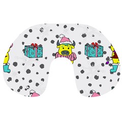 Little Bull Wishes You A Merry Christmas  Travel Neck Pillow