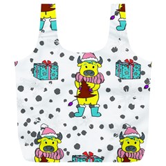 Little Bull Wishes You A Merry Christmas  Full Print Recycle Bag (xl)