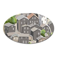 Village Place Portugal Landscape Oval Magnet