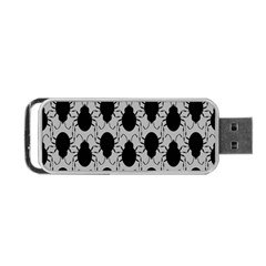 Pattern Beetle Insect Black Grey Portable Usb Flash (one Side) by Hannah976