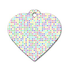 Dots Color Rows Columns Background Dog Tag Heart (one Side) by Hannah976
