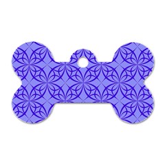 Decor Pattern Blue Curved Line Dog Tag Bone (two Sides) by Hannah976