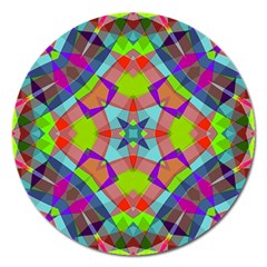 Farbenpracht Kaleidoscope Pattern Magnet 5  (round) by Hannah976