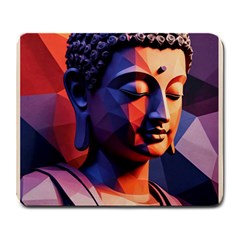 Let That Shit Go Buddha Low Poly (6) Large Mousepad by 1xmerch