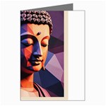Let That Shit Go Buddha Low Poly (6) Greeting Cards (Pkg of 8) Left
