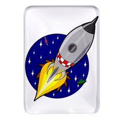 Rocket Ship Launch Vehicle Moon Rectangular Glass Fridge Magnet (4 Pack)