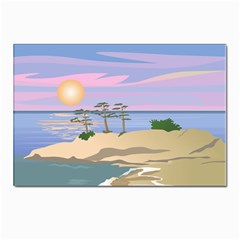 Vacation Island Sunset Sunrise Postcard 4 x 6  (pkg Of 10) by Sarkoni