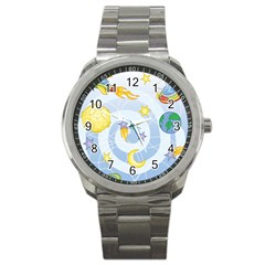 Science Fiction Outer Space Sport Metal Watch by Sarkoni