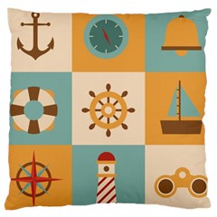 Nautical Elements Collection Large Cushion Case (two Sides) by Grandong
