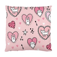 Cartoon Cute Valentines Day Doodle Heart Love Flower Seamless Pattern Vector Standard Cushion Case (two Sides) by Apen