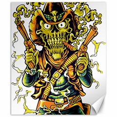 Cowboy Skeleton With Gun Illustration Canvas 8  X 10  by Sarkoni