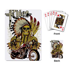 Motorcycle And Skull Cruiser Native American Playing Cards Single Design (rectangle)