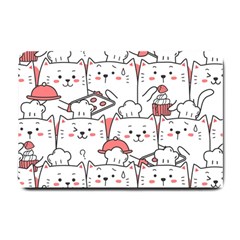 Cute Cat Chef Cooking Seamless Pattern Cartoon Small Doormat by Bedest