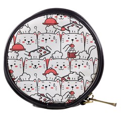 Cute Cat Chef Cooking Seamless Pattern Cartoon Mini Makeup Bag