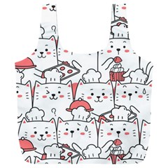 Cute Cat Chef Cooking Seamless Pattern Cartoon Full Print Recycle Bag (xxxl) by Bedest
