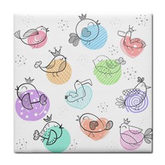 Cartoon Bird Cute Doodle Bird Tile Coaster