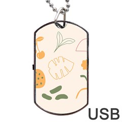 Cherries Flower Leaves Floral Dog Tag Usb Flash (one Side) by Apen