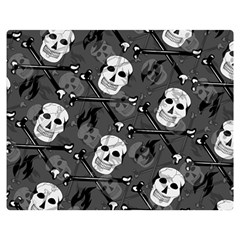 Skull Skeleton Pattern Texture Premium Plush Fleece Blanket (medium) by Apen