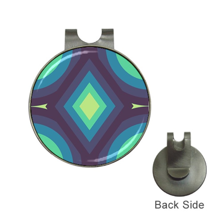 Pattern Blue Green Retro Design Hat Clips with Golf Markers