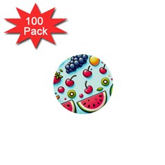Fruits Sweet Pattern 1  Mini Buttons (100 Pack)  by Ravend