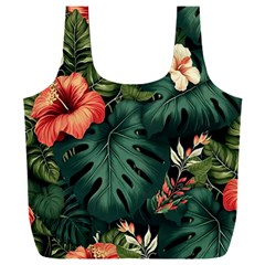 Flowers Monstera Foliage Tropical Full Print Recycle Bag (xxl) by Ravend