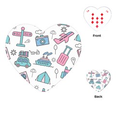 Transportation Seamless Pattern Playing Cards Single Design (heart) by Grandong