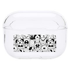 Seamless Pattern With Black White Doodle Dogs Hard Pc Airpods Pro Case by Grandong