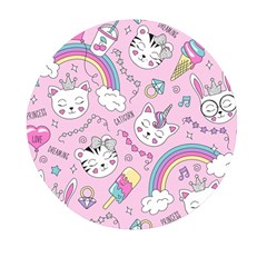 Cute Cat Kitten Cartoon Doodle Seamless Pattern Mini Round Pill Box (pack Of 5) by Grandong