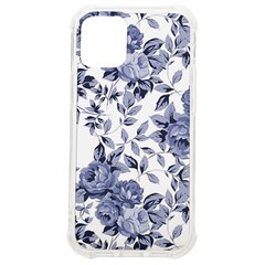 Blue Vintage Background Background With Flowers, Vintage Iphone 12 Mini Tpu Uv Print Case	 by nateshop