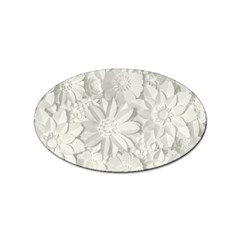 Damask, Desenho, Flowers, Gris Sticker (oval) by nateshop