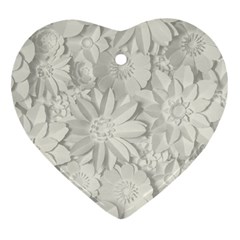 Damask, Desenho, Flowers, Gris Ornament (heart) by nateshop