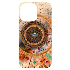 Dreamcatcher, Abstract, Colorful, Colors, Dream, Golden, Vintage Iphone 14 Pro Max Black Uv Print Case by nateshop