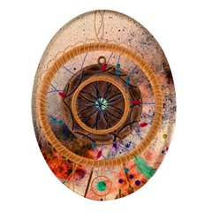 Dreamcatcher, Abstract, Colorful, Colors, Dream, Golden, Vintage Oval Glass Fridge Magnet (4 Pack) by nateshop