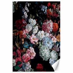 Floral Pattern, Red, Floral Print, E, Dark, Flowers Canvas 20  X 30 