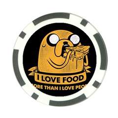 Adventure Time Jake  I Love Food Poker Chip Card Guard (10 Pack) by Sarkoni