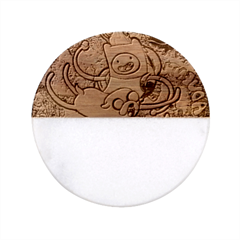 Painting Illustration Adventure Time Psychedelic Art Classic Marble Wood Coaster (round)  by Sarkoni