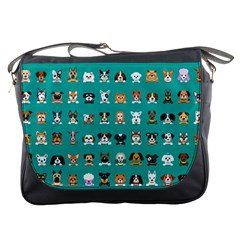 Different Type Vector Cartoon Dog Faces Messenger Bag