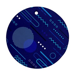 Classic Blue Background Abstract Style Ornament (round)