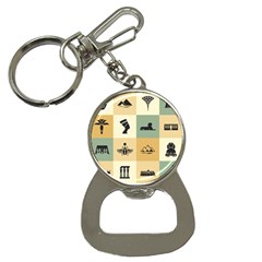 Egyptian Flat Style Icons Bottle Opener Key Chain