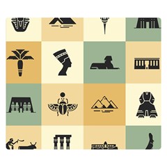 Egyptian Flat Style Icons Premium Plush Fleece Blanket (small) by Bedest
