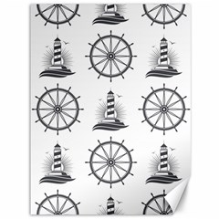 Marine Nautical Seamless Pattern With Vintage Lighthouse Wheel Canvas 36  X 48 