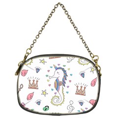 Seamless Pattern Cute Unicorn Cartoon Hand Drawn Chain Purse (two Sides)